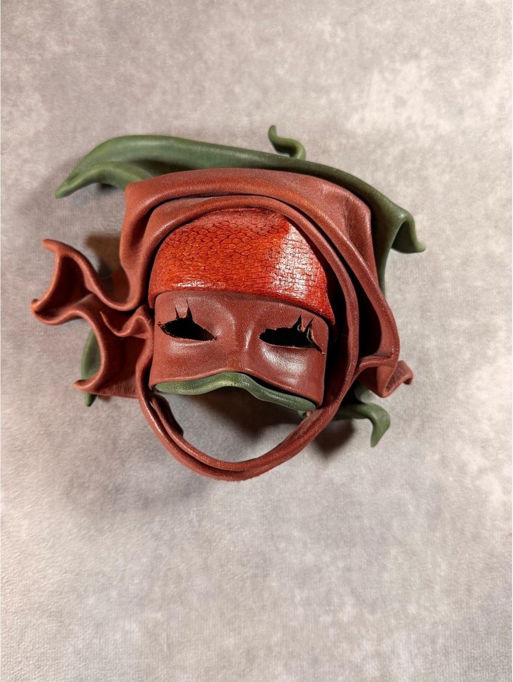 Leather Face Mask Mazatlan Artisan Made Signed Nidart Masquerade